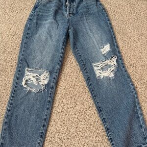 PACSUN Blue Distressed Baggy Jeans
